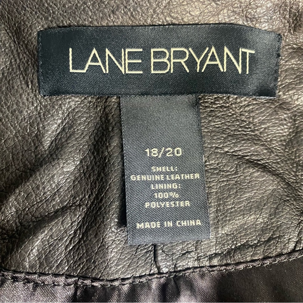 Lane Bryant Genuine Leather Jacket Women's Size 18/20 Brown Button Closure - Picture 5 of 16